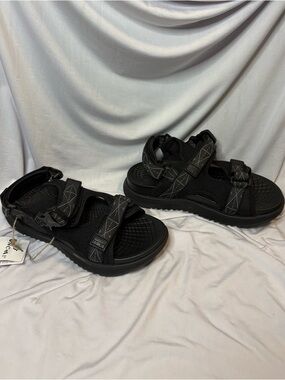 Black Sport Strap Sandals